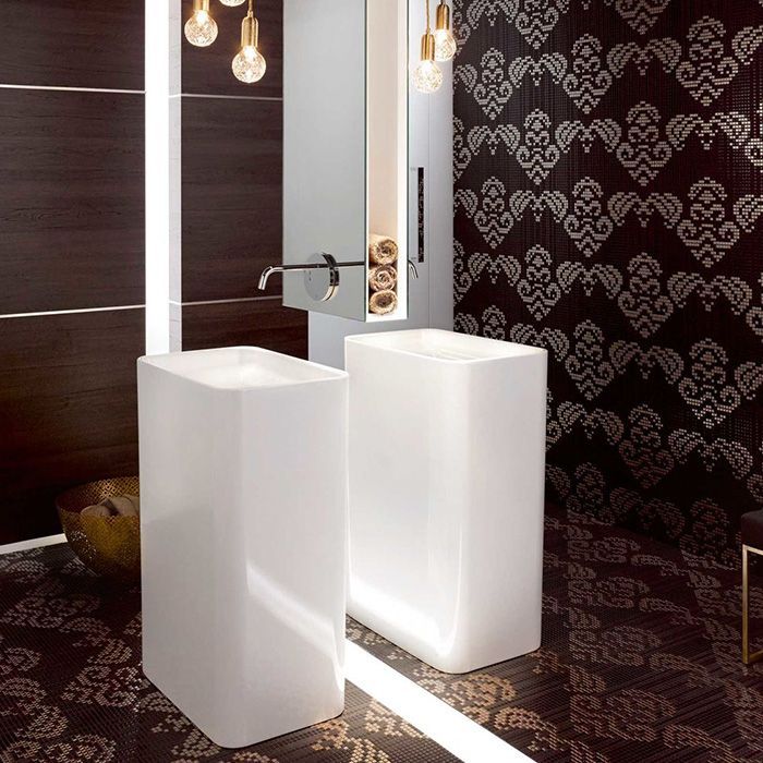 BETTE Art Monolith Раковина свободност-я 60х40хh90см, без отв под см, c перелив/сифон/донным клап, мат-л: сталь-эмаль, цвет:белый