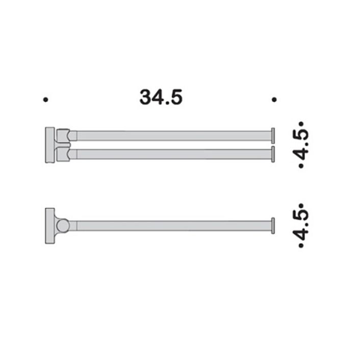 Colombo Plus Полотенцедержатель 34.5см., двойной, цвет: PVD золото матовое Colombo Plus Полотенцедержатель 34.5см., двойной, цвет: PVD золото матовое