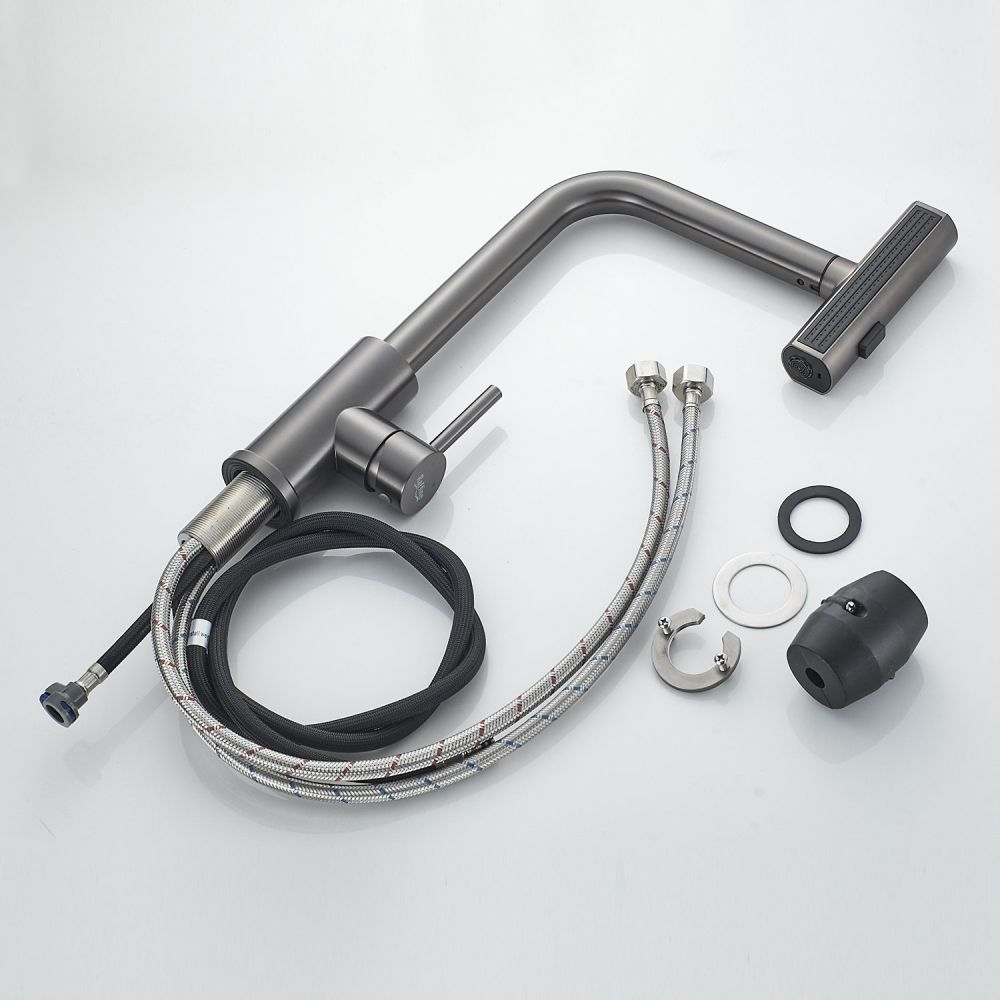 Смеситель для кухни с мультифункциональным изливом Raffine F203T, оружейная сталь