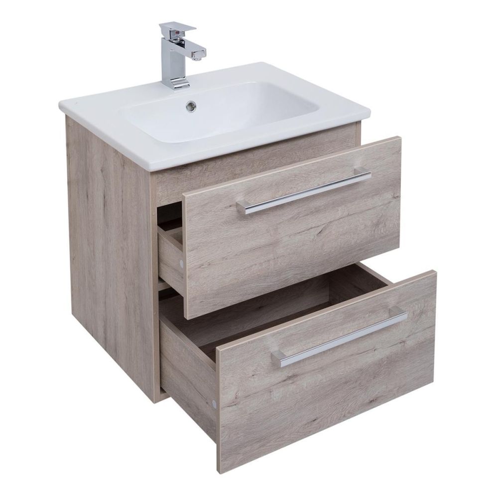 Тумба с раковиной подвесная Dreja Gio 60 см, дуб кантри, артикул 77-0102D-com