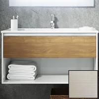 Тумба с раковиной SanVit Контур 90 kkont090 с фактурой под дерево подвесная Лиственница