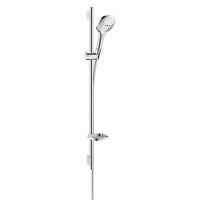 Душевой гарнитур, Hansgrohe, Raindance Select E, размер штанги, мм-900, размер шланга, мм-1600, диаметр ручного душа, мм-120, количество режимов-3, тип струи-RainAir, Rain, массажная, комплектация-мыльница, цвет-хром Душевой гарнитур, Hansgrohe, Raindance Select E, размер штанги, мм-900, размер шланга, мм-1600, диаметр ручного душа, мм-120, количество режимов-3, тип струи-RainAir, Rain, массажная, комплектация-мыльница, цвет-хром