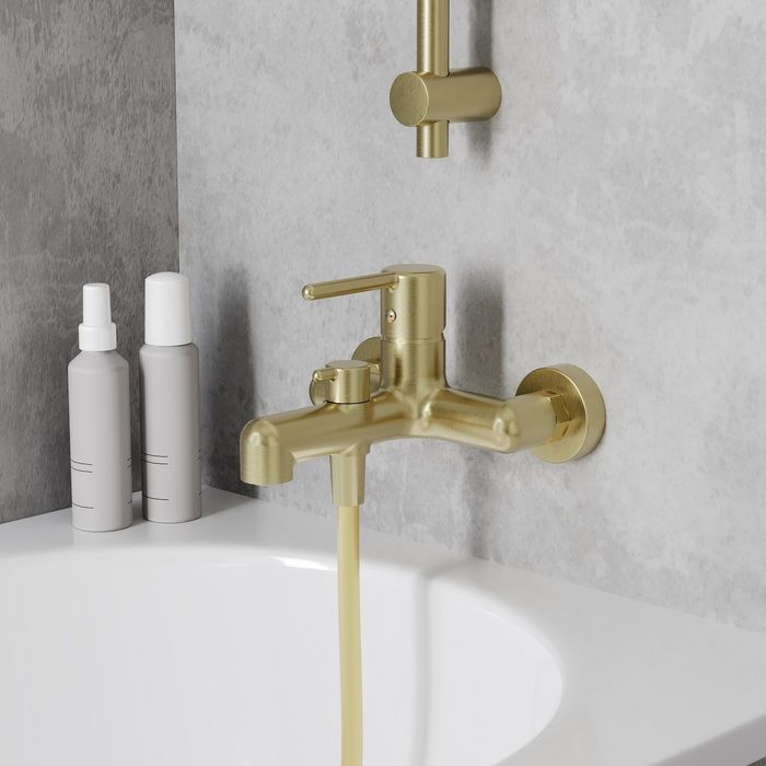 Смеситель для ванны, золотой матовый, Aiger, IDDIS (AIGMG00i02WA), артикул AIGMG00i02WA