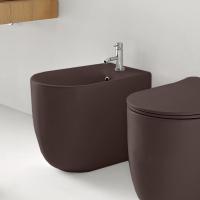 Kerasan Nolita Биде напольное с 1 отв. под смеситель 55х35 см, с креплениями WB5N, цвет Borgogna matt