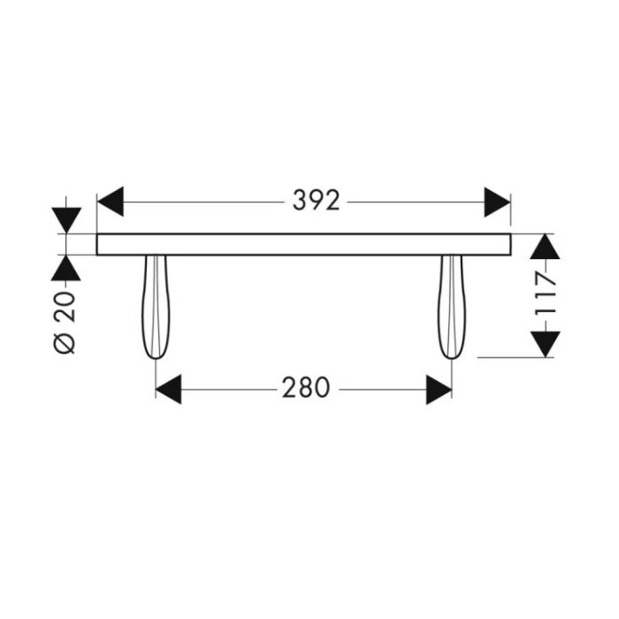 AX Massaud Поручень 392мм, цвет: хром AX Massaud Поручень 392мм, цвет: хром