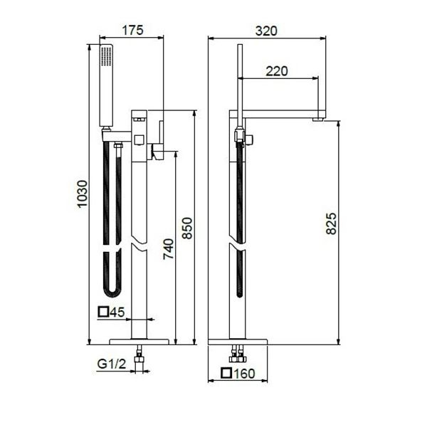 Смеситель для ванны Webert Pegaso PE851101740 Белый матовый