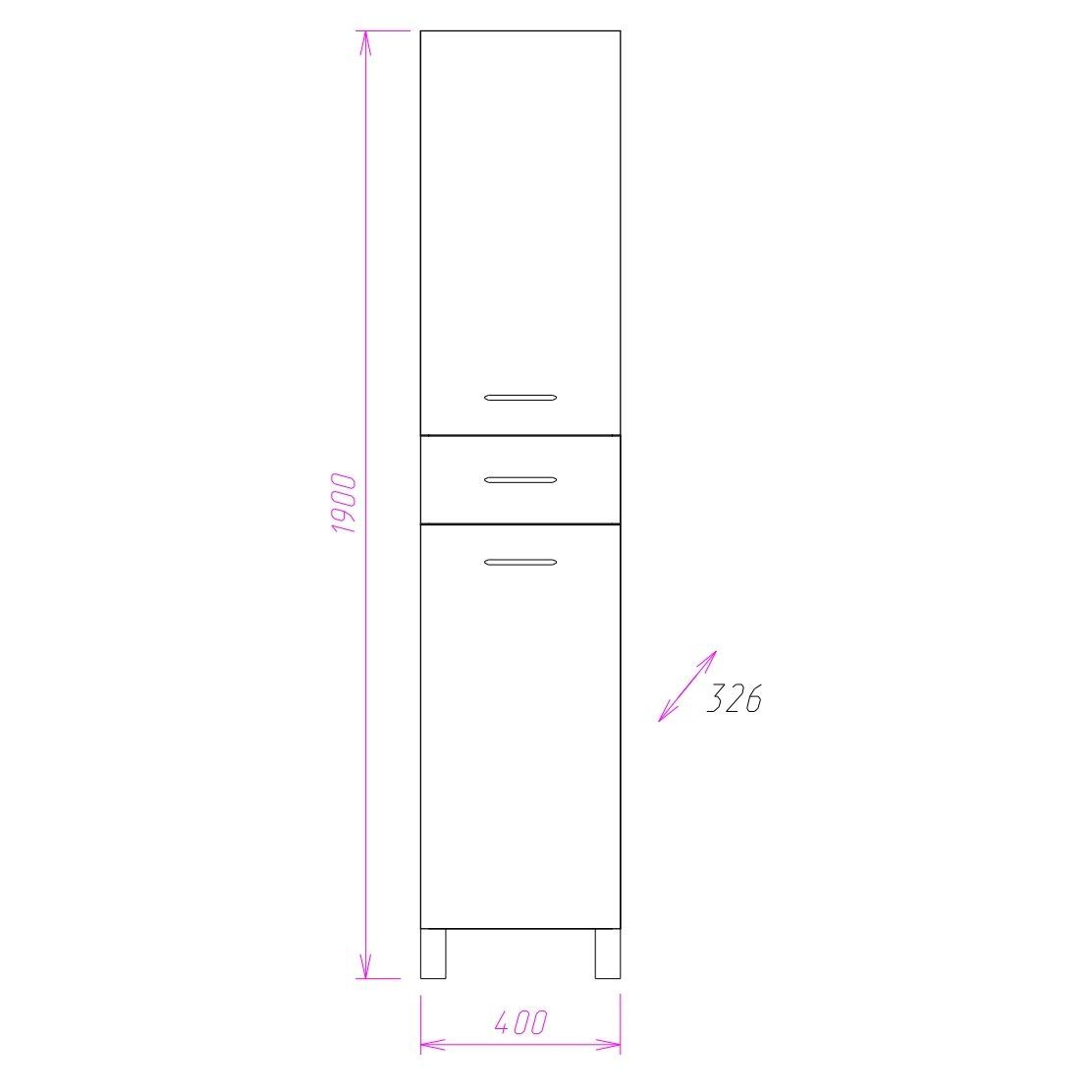 Пенал Onika Модерн 40 напольный, белый, с бельевой корзиной, правый