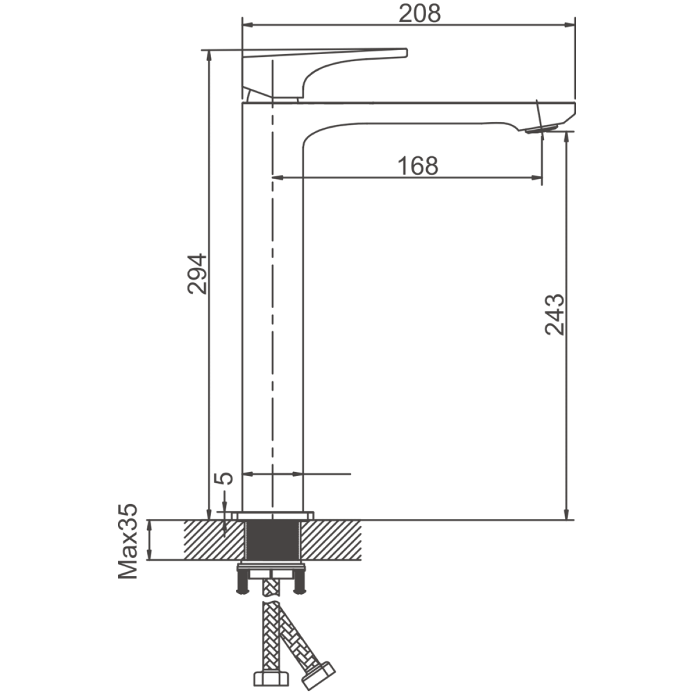 Смеситель для раковины BELZ цвет: черный (B11709-7), артикул B11709-7