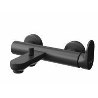 Смеситель для ванны OLE настенный с дивертором ванна/душ , без лейки,  матовый черный