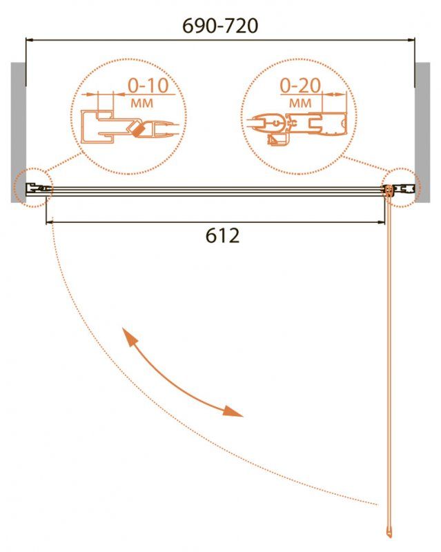 Душевая дверь в нишу CEZARES RELAX-B-1