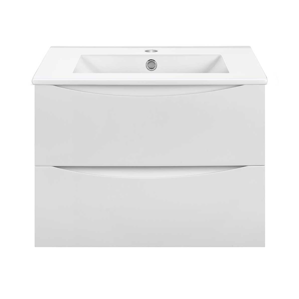 База под керамическую раковину Mia Slim 700 подвесная, 2 выкатных ящика soft close, G.White