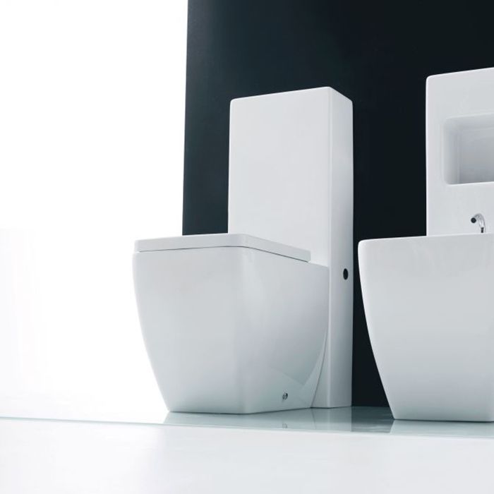 KERASAN бачок напольный UNICA, белый, с механизмом слива GEBERITхром