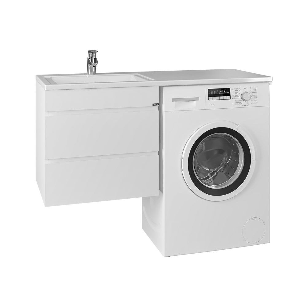 Тумба под раковину СаНта Марс-56 227003 над стиральной машиной, подвесная (ум.Лидер 1202 литой мрамор)