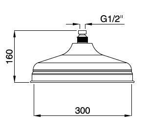Верхний душ CEZARES CZR-U-SP8 диаметр 20 см, 30 см CZR-U-SP8-20-02 Cezares