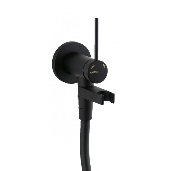 Gattoni Набор Гигиенический душ со встроенным смесителем, шланг 100см, цвет: черный матовый