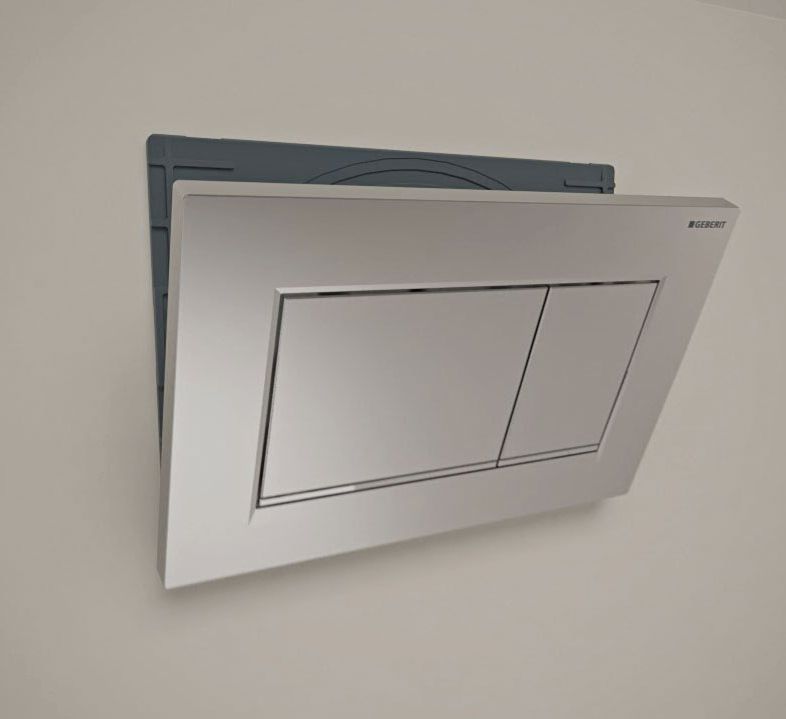GEBERIT (*Sigma30) Клавиша двойного смыва, хром матовый/хром глянцевый GEBERIT (*Sigma30) Клавиша двойного смыва, хром матовый/хром глянцевый
