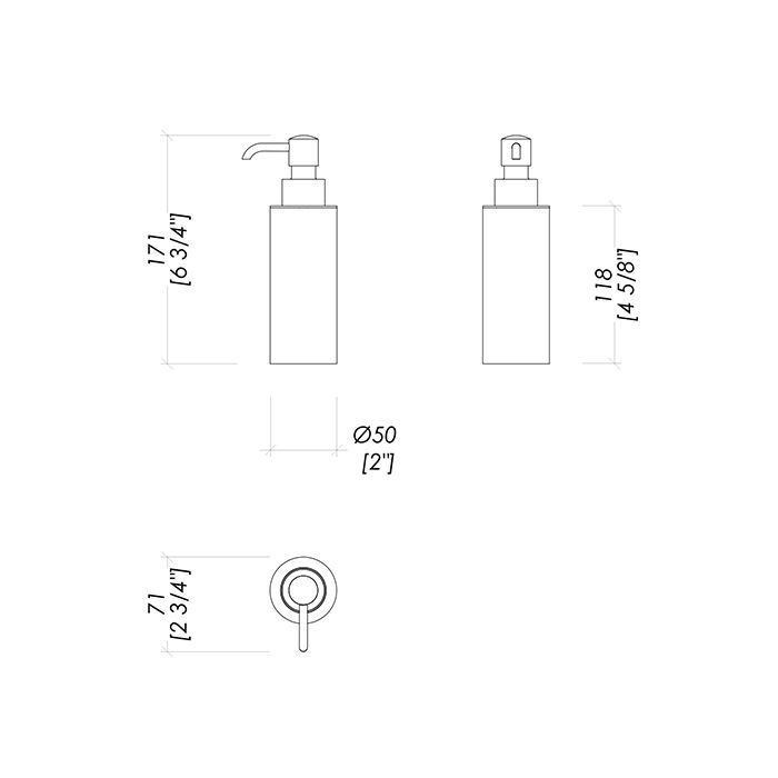 DEVON&DEVON WALTZ Дозатор для жидкого мыла  L: 5 x H: 17,1 x D: 7,1см, настольный, цвет хром, артикул WLZ-150-CR
