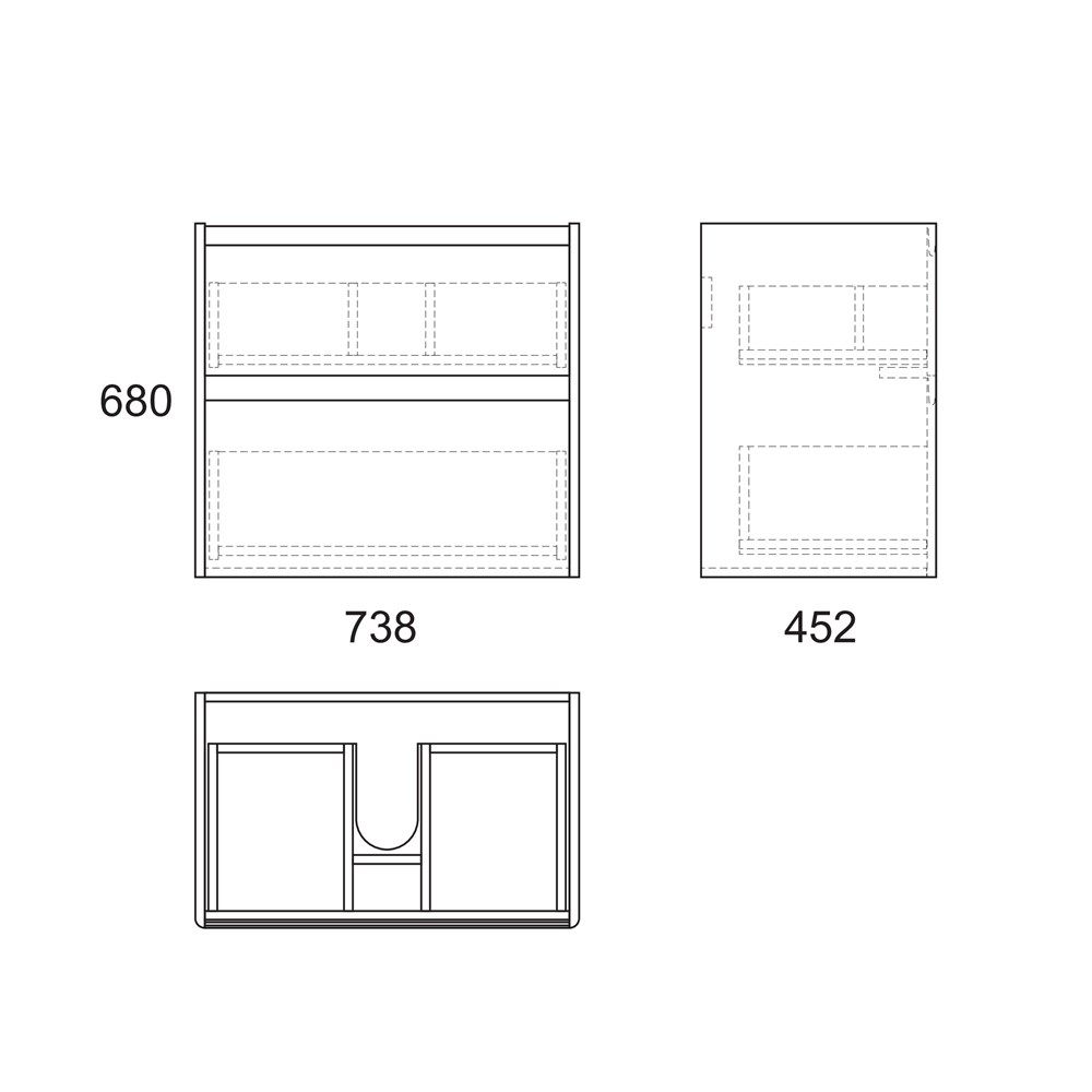Тумба Malaren 80, 2 ящика, белая