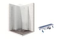 Душевой уголок Ambassador Nord 13011109-ST1, квадратный, линейный трап, 100х100