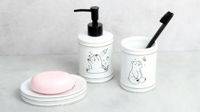 Мыльница Fixsen Teddy FX-600-4 Белая Черная