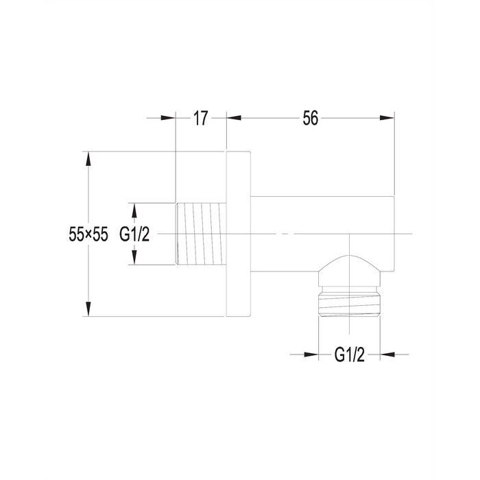Угловой соединительный элемент OMNIRES S008/KCR (хром)