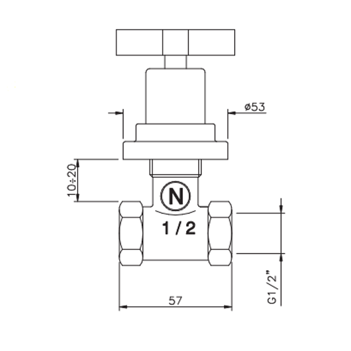 Nicolazzi M.Croce Запорный вентиль 1/2 вкл. внутр часть, цвет: хром Nicolazzi M.Croce Запорный вентиль 1/2 вкл. внутр часть, цвет: хром