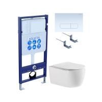 SET AQUATEK ЕВРОПА cmp013 (рама AQUATEK Standard INS-0000012, клавиша KDI-0000013, крепеж KKI-0000002+унитаз ЕВРОПА AQ1106-00 с тонким сиденьем sc)