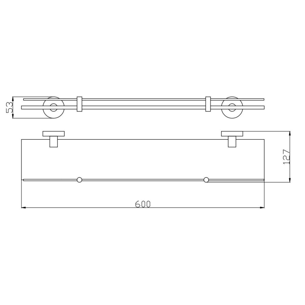 Полка стеклянная Rav Slezak COLORADO COA0900/60SM, бронза
