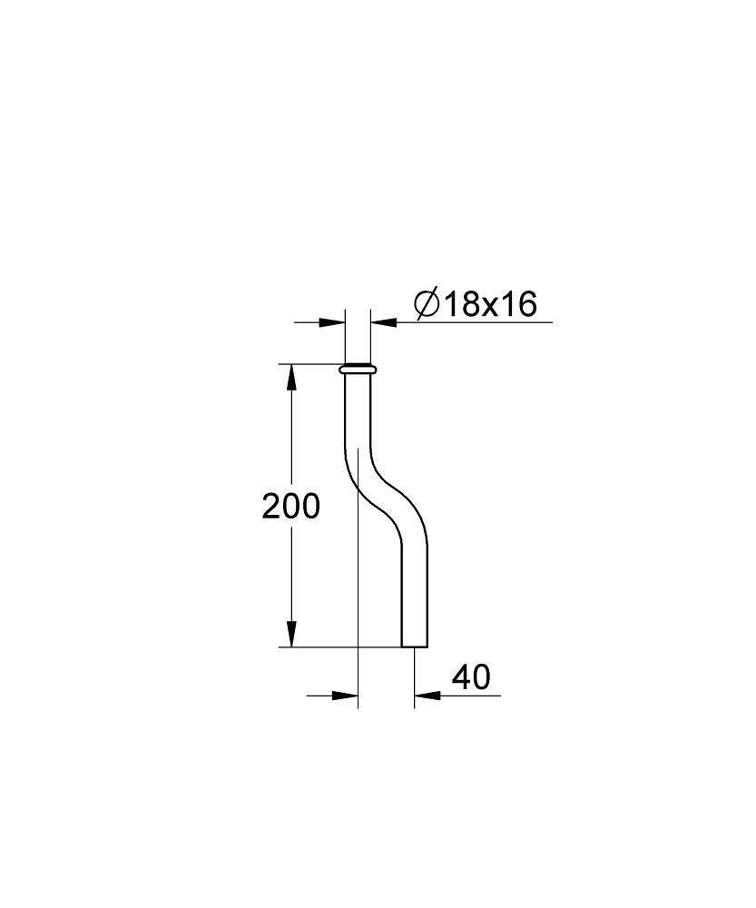 Сливная трубка для писсуара GROHE, хром (37039000) Сливная трубка для писсуара GROHE, хром (37039000)