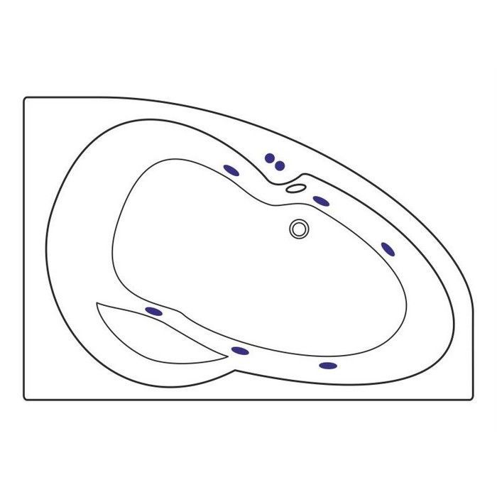 Ванна EXCELLENT Newa 160x95 (правая)  "SOFT" (золото)