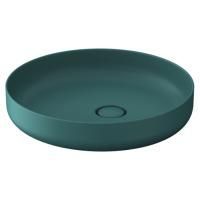 Duravit Vitrium Раковина накладная круглая 460мм, из DuroCast UltraResist-композит, без перелива и полки для смесителя , Цвет аквамарин матовый