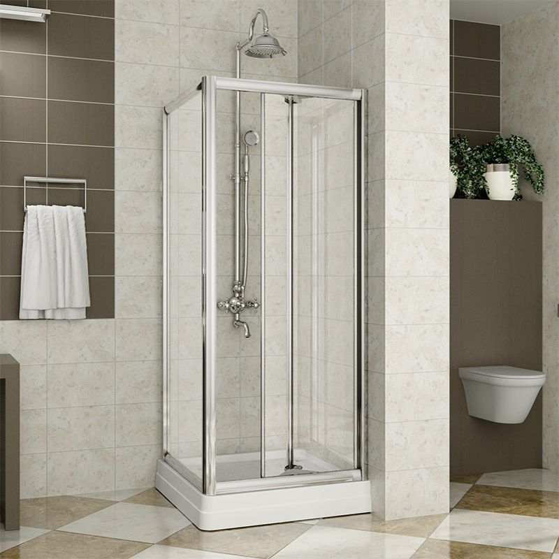 Душевой уголок Radomir Люкс 84x84 1-03-2-0-0-0990 с поддоном профиль Хром стекло прозрачное