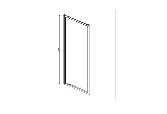 AQ ARI PI 10020BL Душевая дверь, распашная 1000x2000 профиль черный, стекло прозрачное AQ ARI PI 10020BL Душевая дверь, распашная 1000x2000 профиль черный, стекло прозрачное