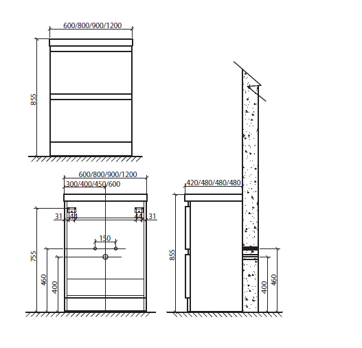 Мебель для ванной комнаты  BELBAGNO ENERGIA-N-800
