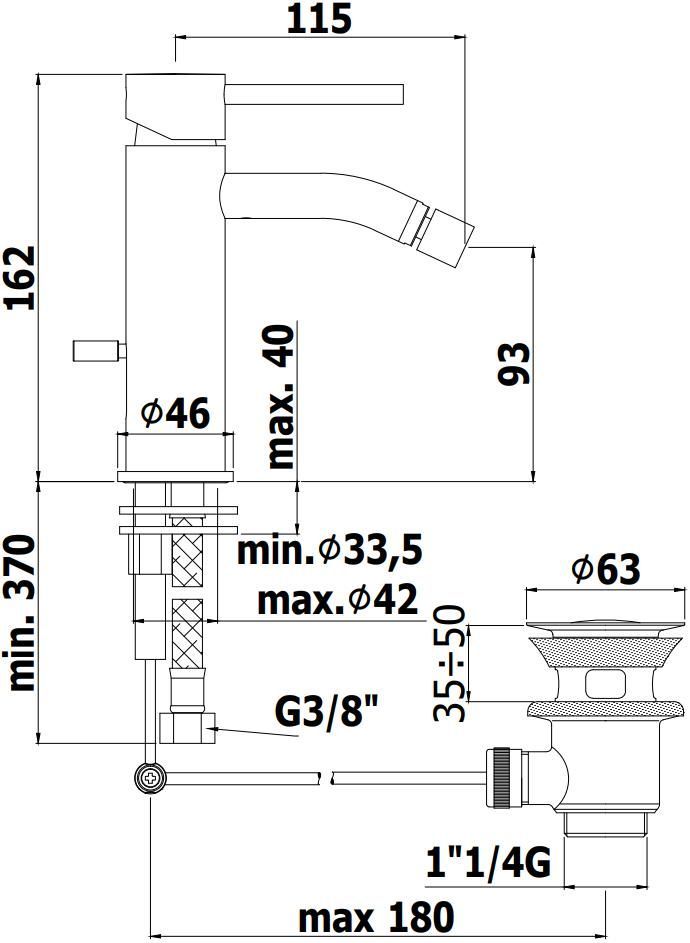 Смеситель для биде Paffoni Light LIG135ST