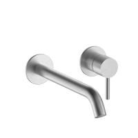 Fantini Nostromo Смеситель для раковины, встраиваемый, на 2 отв, без донного клапана, излив 200мм (наружняя часть), цвет: Матовая натуральная сталь