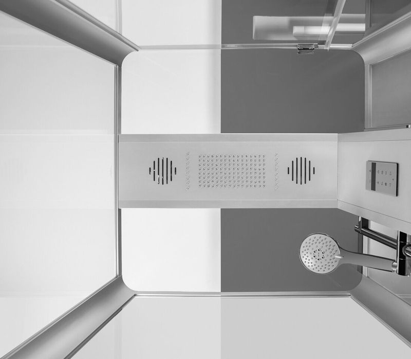 Душевая кабина AM.PM Awe W15C-804-090MTE 90x90 с гидромассажем профиль Хром стекло прозрачное Душевая кабина AM.PM Awe W15C-804-090MTE 90x90 с гидромассажем профиль Хром стекло прозрачное