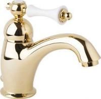Смеситель Для Раковины CEZARES Margot-1 Золото (ручка Белая) Opadiris
