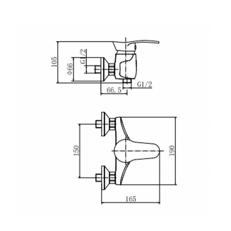 Смеситель для душа FASHUN A2001, хром