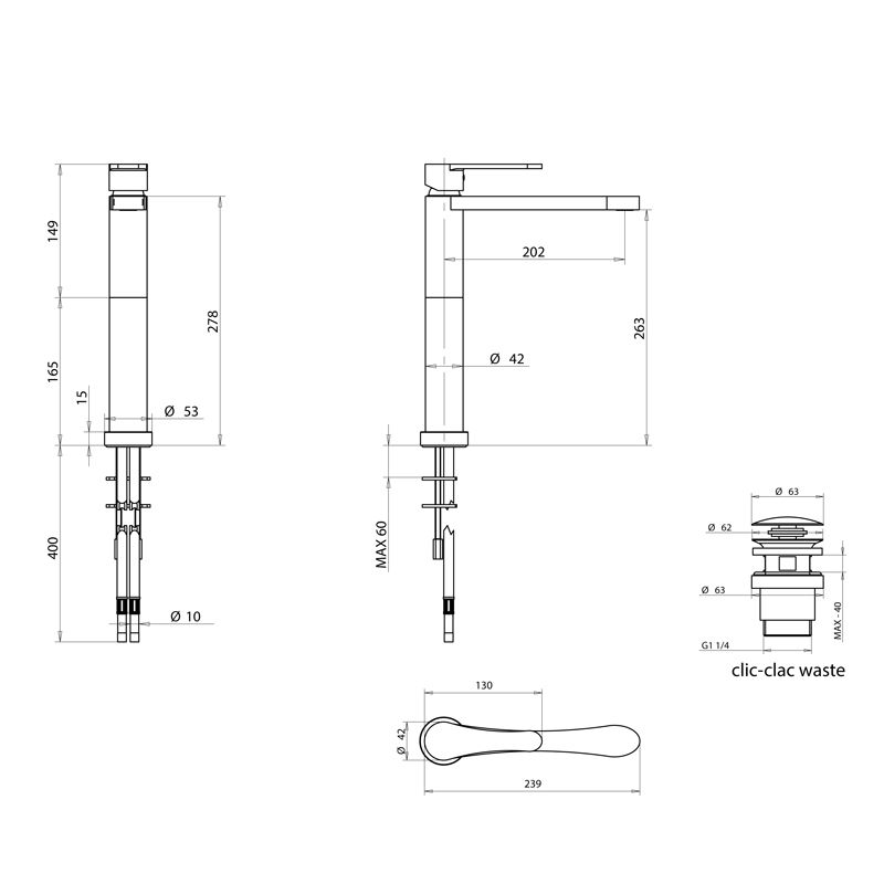 Bongio O'Clock Green Смеситель для раковины высокий, с выпуском clic-clac, цвет белый матовый