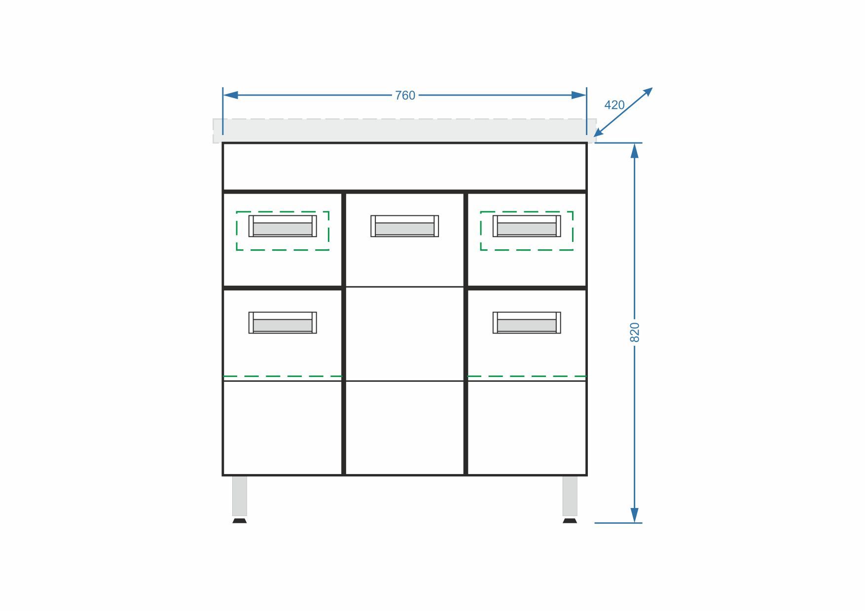 Тумба "Фиора 80", 2 ящ., Сомо 80