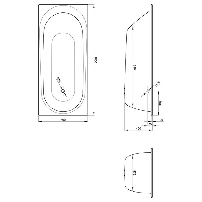 Опора для ванны, Bette, универсальная, комплект-2 штуки, артикул B23-1500