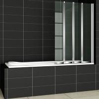 Шторка на ванну Cezares Pratico V-4 100x140 профиль Хром стекло прозрачное