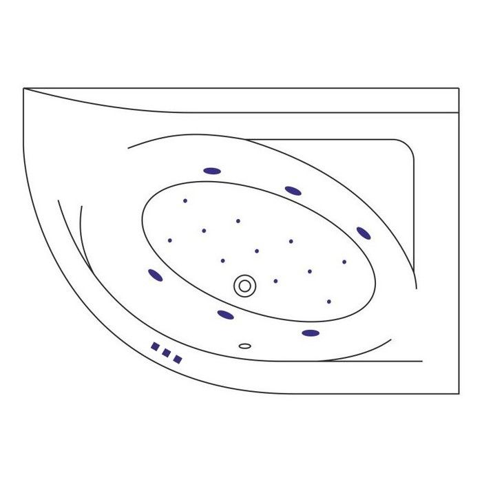Ванна EXCELLENT Aquarella 170x110 (правая) "RELAX" (хром)