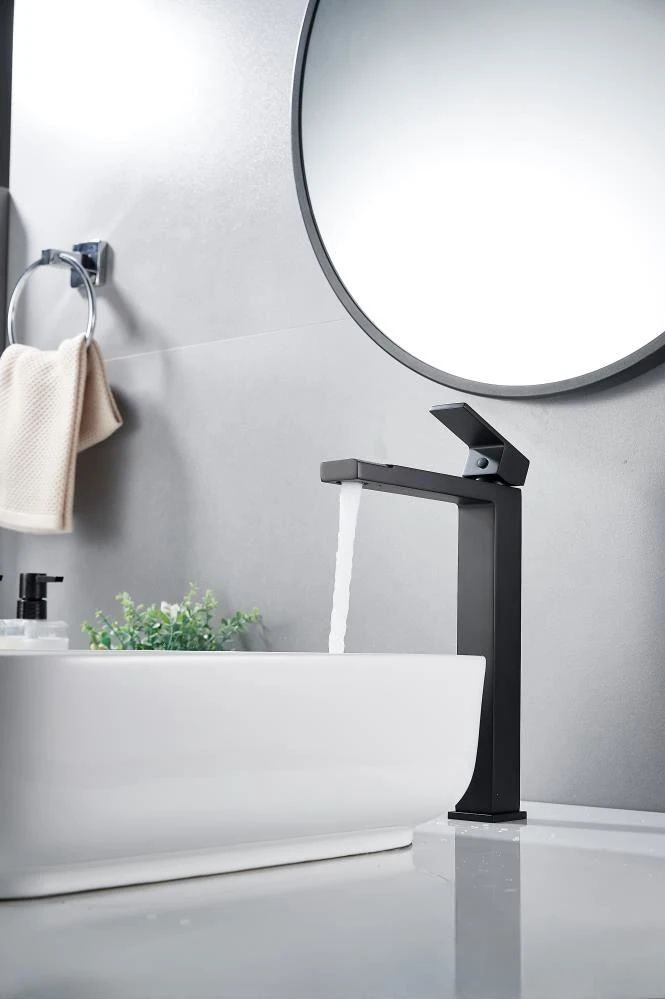 Смеситель для раковины высокий Knotlor KN-24/BL, черный