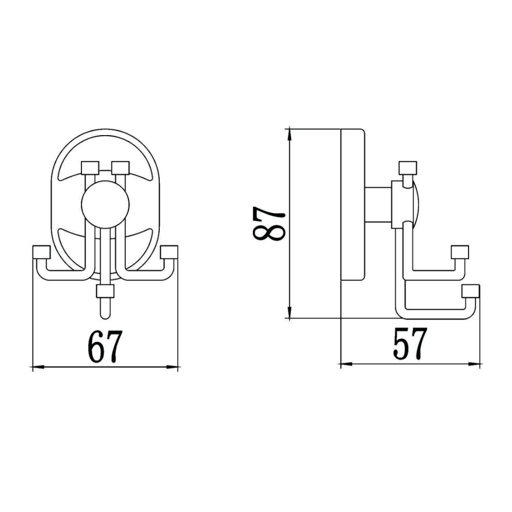 Крючок для ванной комнаты Savol S-007055, хром, артикул S-007055