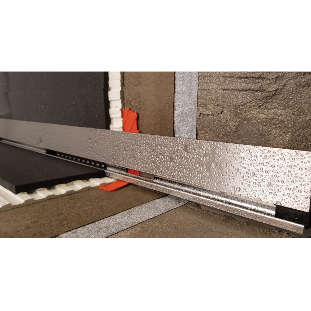 Желоб BERGES водосток WALL 1000 пристенный, хром глянец, S-сифон D50/105 H50 вертикальный