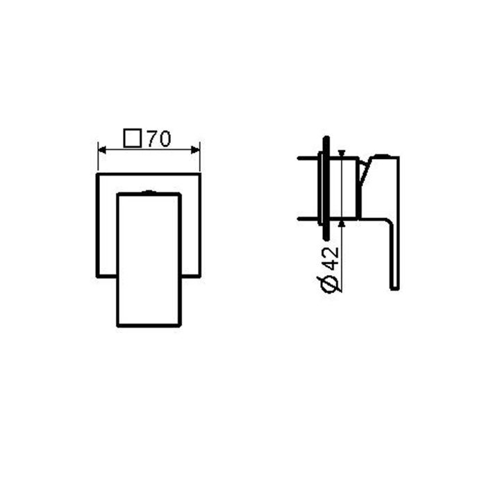 Plumberia Selection TAG Внешняя часть встраиваемого смесителя, накладка 70X70мм, хром