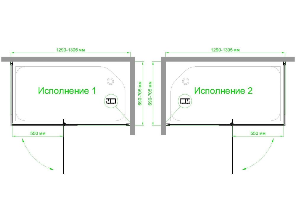 Душевой уголок Royal Bath  RB  HPVD-T-CH 130х70х200 (прозрачное), артикул RB7130HPVD-T-CH
