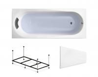 Комплект 4 в 1 Lavinia Boho Biore S2-3501006P, акриловая ванна 160x70 см, металлический каркас с монтажным набором, подголовник, лицевой экран
